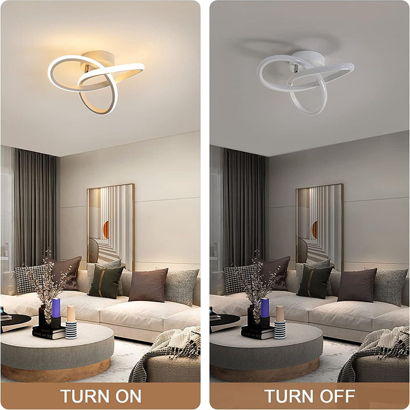 Contemporary Creative Floral Shape Iron PVC LED Semi-Flush Mount Ceiling Light For Hallway