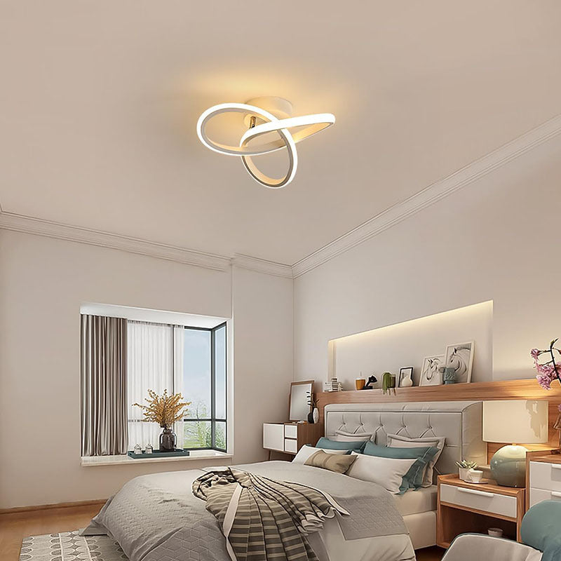 Contemporary Creative Floral Shape Iron PVC LED Semi-Flush Mount Ceiling Light For Hallway