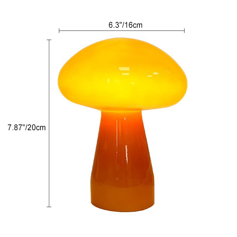 Zeitgenössische nordische Pilzform Glas USB LED Tischlampe für das Schlafzimmer 