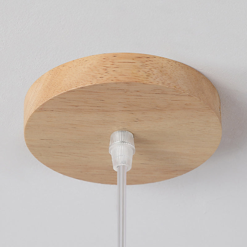 Forma de linterna bohemia contemporánea tejido de bambú madera 1 - Luz colgante para comedor 