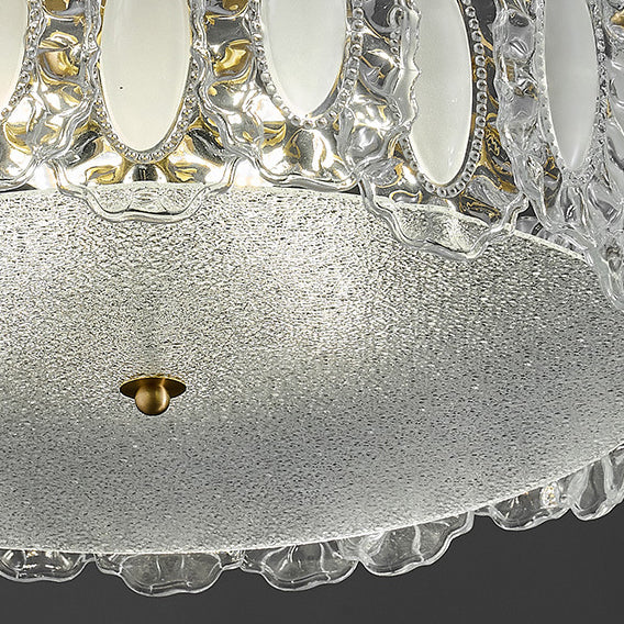 Moderne Luxus Runde Kegel Tropfen Eisen Kristall 1-Licht Semi-Flush Deckenleuchte Für Wohnzimmer 