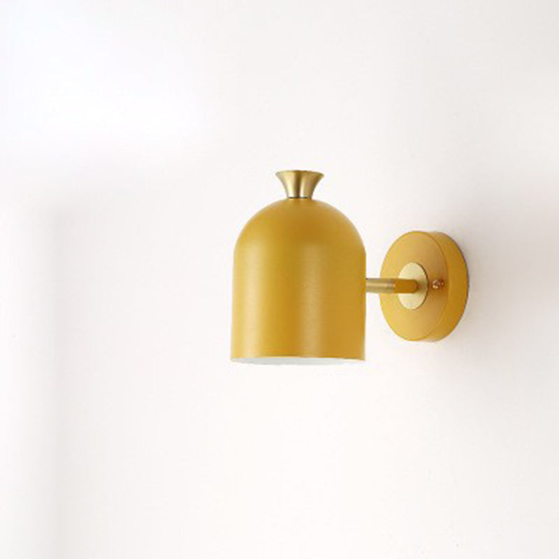 Contemporary Nordic Macaron Cone Cup Shape Glass Ball Iron Aluminum 1-Light Wall Sconce Lamp For Living Room