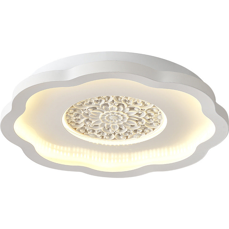 Luz de techo empotrada LED de patrón de placa de yeso cuadrada redonda de hierro creativo contemporáneo para dormitorio 
