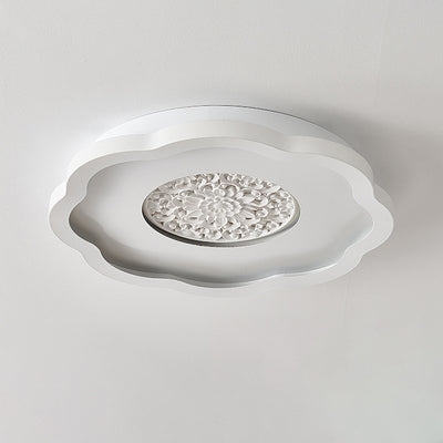 Luz de techo empotrada LED de patrón de placa de yeso cuadrada redonda de hierro creativo contemporáneo para dormitorio 