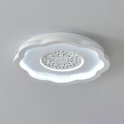 Luz de techo empotrada LED de patrón de placa de yeso cuadrada redonda de hierro creativo contemporáneo para dormitorio 