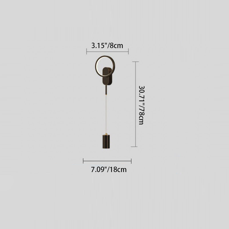 Zeitgenössische nordische Eisen-Aluminium-Acryl asymmetrische Doppellinien-LED-Wandleuchte für das Wohnzimmer 