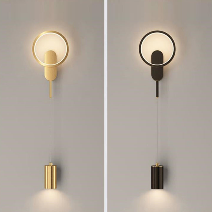 Zeitgenössische nordische Eisen-Aluminium-Acryl asymmetrische Doppellinien-LED-Wandleuchte für das Wohnzimmer 