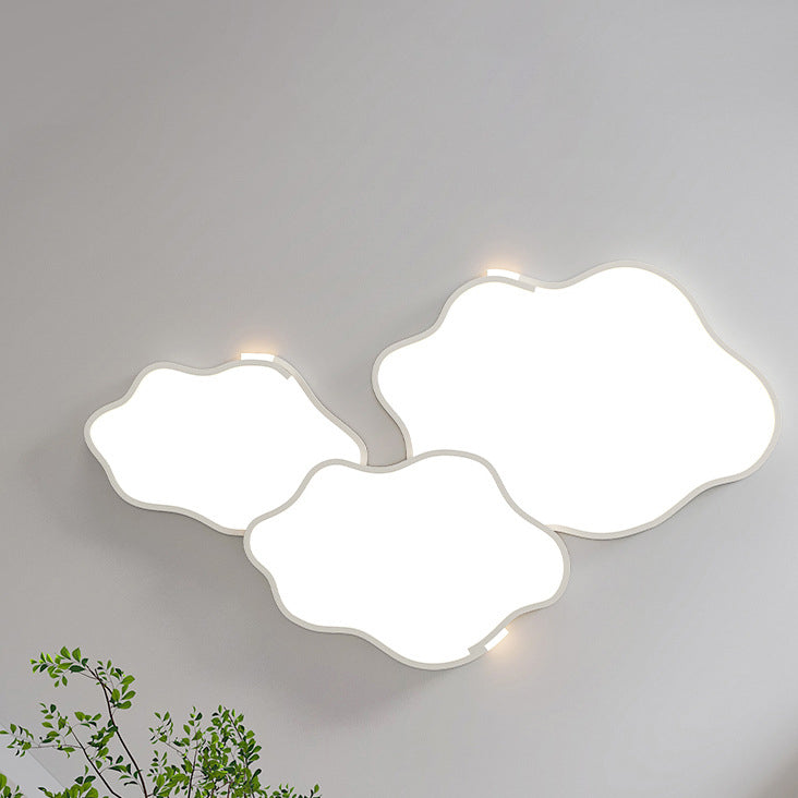 Contemporary Nordic Iron Acrylic Square Cloud Shade LED Flush Mount Ceiling Light For Living Room