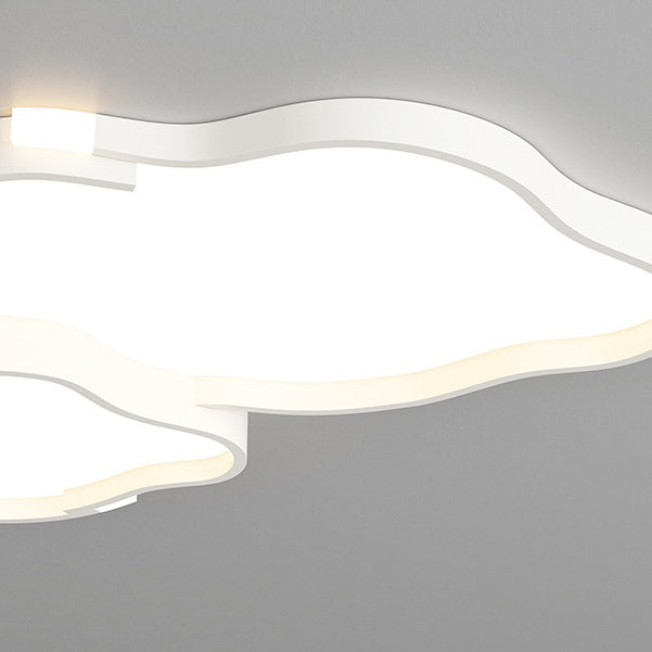 Contemporary Nordic Iron Acrylic Square Cloud Shade LED Flush Mount Ceiling Light For Living Room