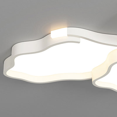 Contemporary Nordic Iron Acrylic Square Cloud Shade LED Flush Mount Ceiling Light For Living Room