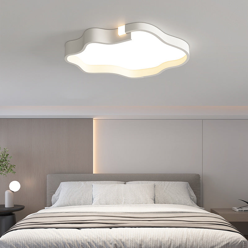 Contemporary Nordic Iron Acrylic Square Cloud Shade LED Flush Mount Ceiling Light For Living Room