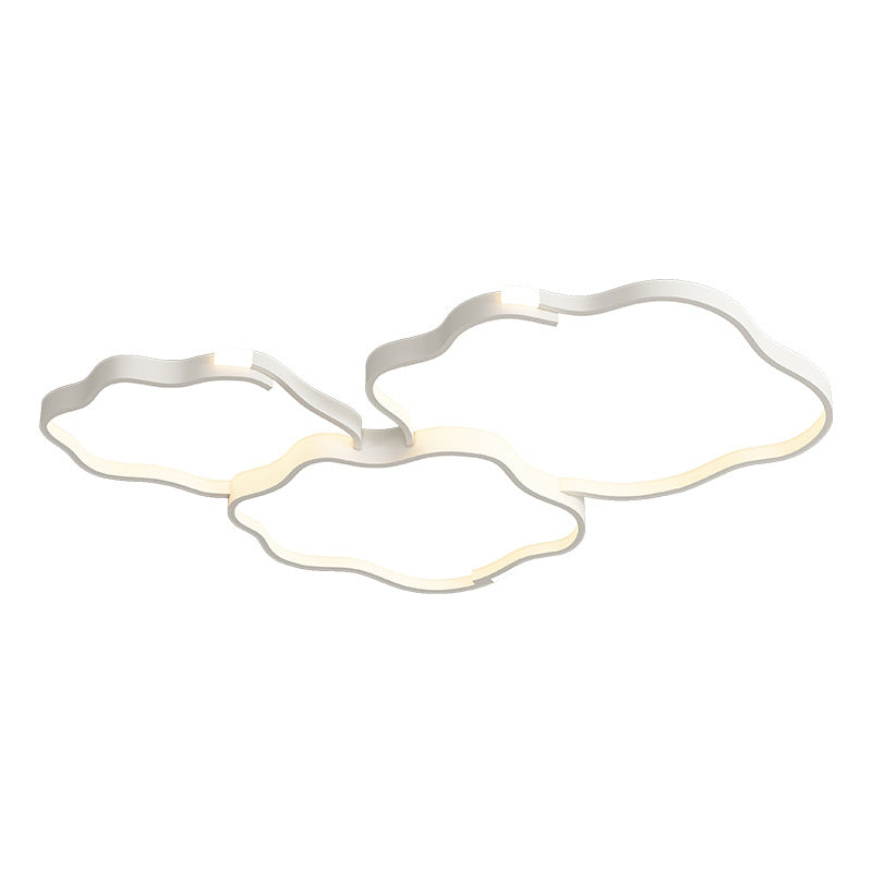 Contemporary Nordic Iron Acrylic Square Cloud Shade LED Flush Mount Ceiling Light For Living Room