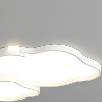 Contemporary Nordic Iron Acrylic Square Cloud Shade LED Flush Mount Ceiling Light For Living Room