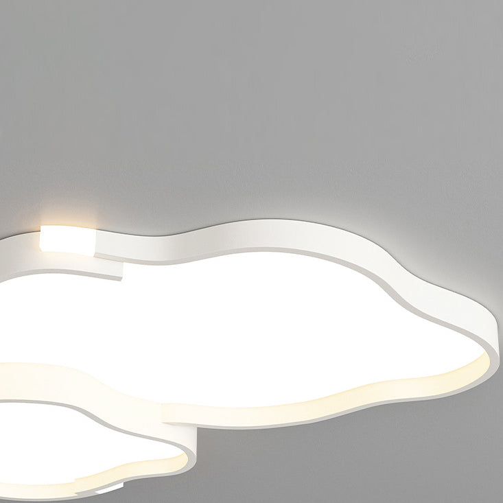 Contemporary Nordic Iron Acrylic Square Cloud Shade LED Flush Mount Ceiling Light For Living Room