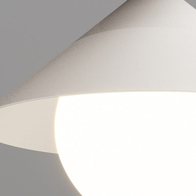 Contemporary Simplicity Cone Globe Shape Iron Acrylic 1-Light Semi-Flush Mount Light For Living Room