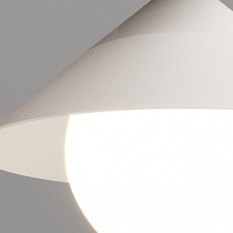 Contemporary Simplicity Cone Globe Shape Iron Acrylic 1-Light Semi-Flush Mount Light For Living Room
