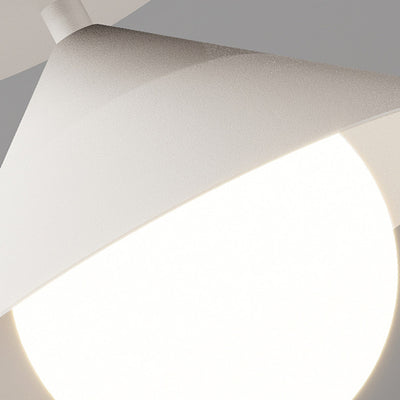 Contemporary Simplicity Cone Globe Shape Iron Acrylic 1-Light Semi-Flush Mount Light For Living Room