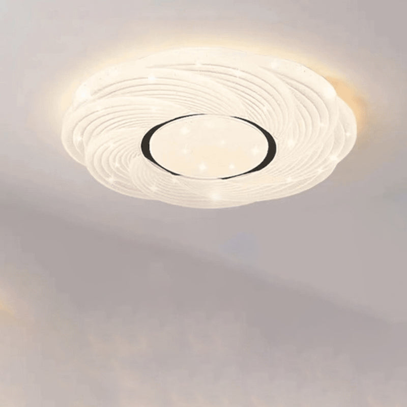 Luz de techo empotrada LED de acrílico de hierro rosa redonda minimalista moderna para dormitorio 