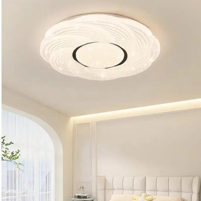 Luz de techo empotrada LED de acrílico de hierro rosa redonda minimalista moderna para dormitorio 