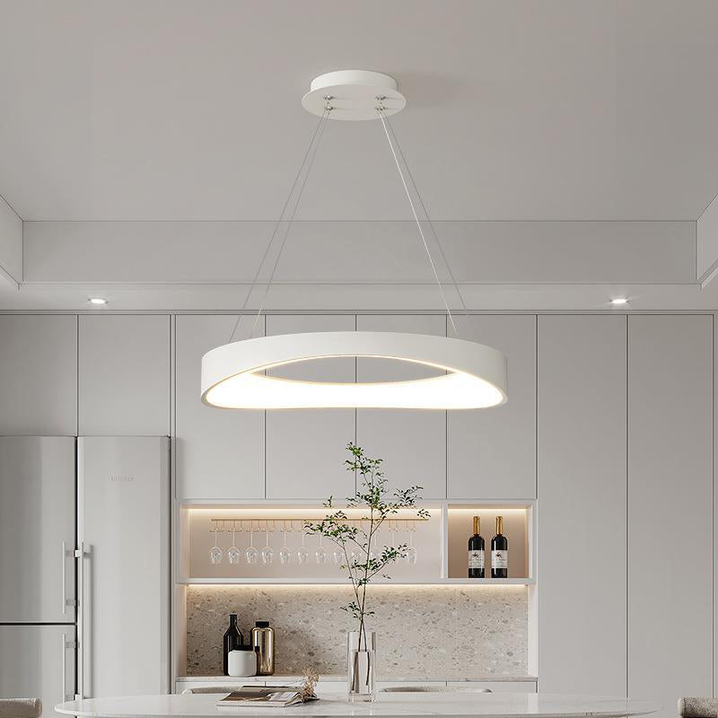 Lámpara de Araña LED de Hierro y Acrílico con Círculo Irregular de Simplicidad Moderna para Sala de Estar 