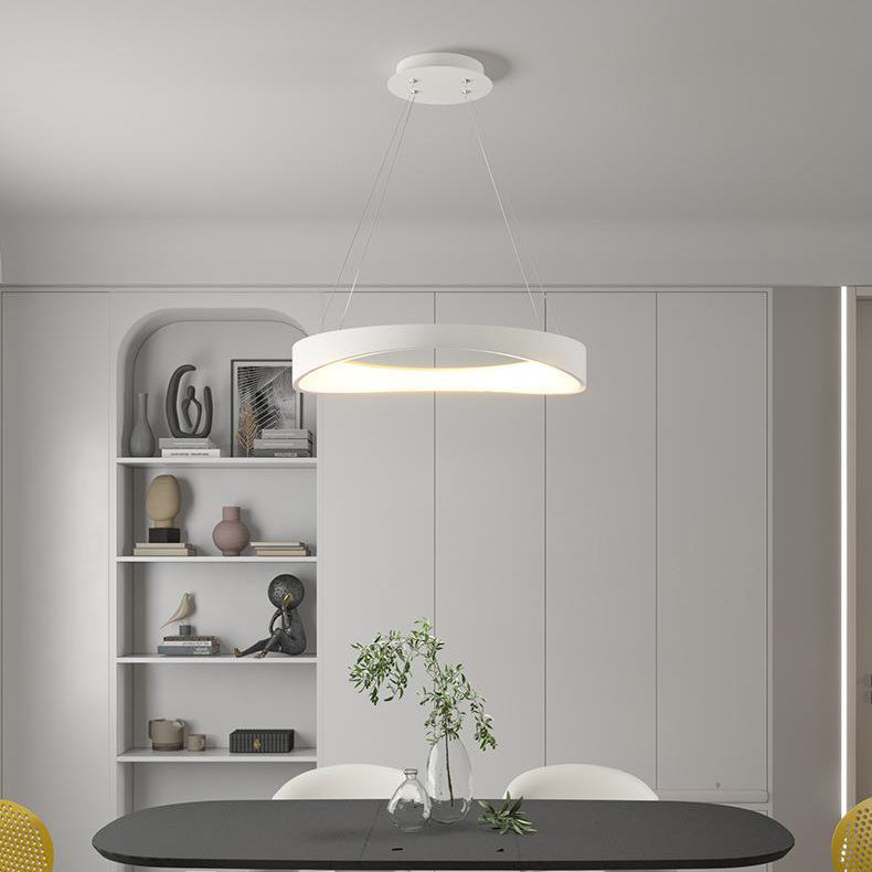 Lámpara de Araña LED de Hierro y Acrílico con Círculo Irregular de Simplicidad Moderna para Sala de Estar 