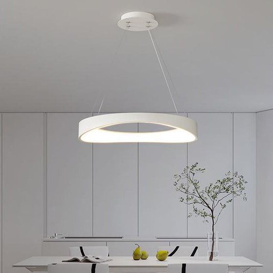 Lámpara de Araña LED de Hierro y Acrílico con Círculo Irregular de Simplicidad Moderna para Sala de Estar 
