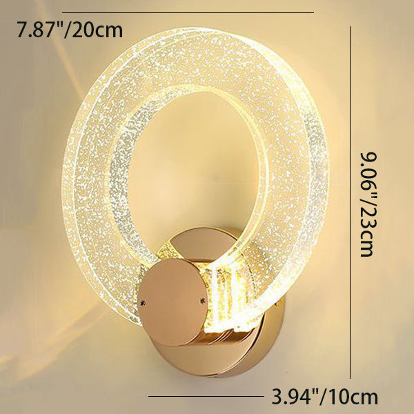Lampe murale LED en fer et aluminium avec cristal circulaire moderne de luxe pour salon 