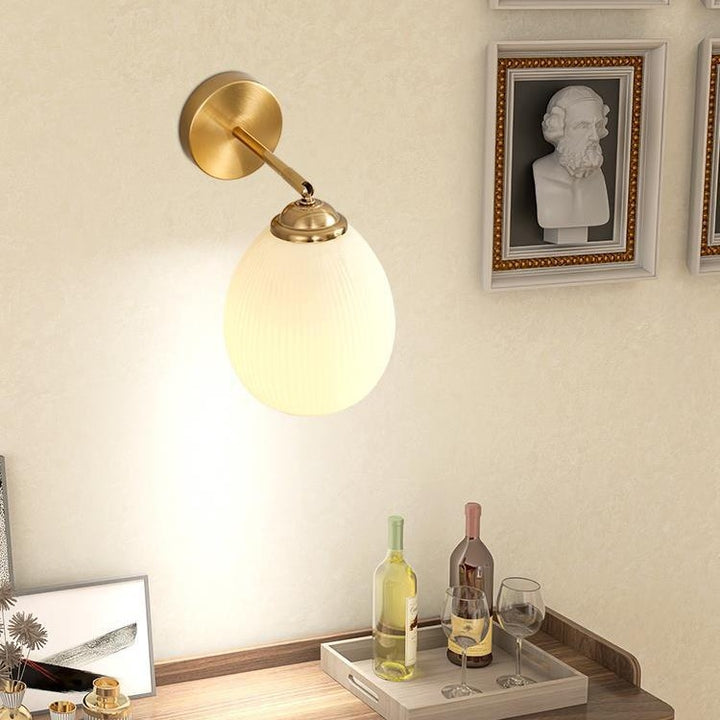 Interrupteur à tirette traditionnel français, dôme rotatif, abat-jour en verre plissé à moitié, lampe murale en fer à 1 lumière pour salon 