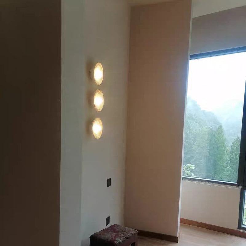 Applique murale 1 lumière en résine japonaise traditionnelle en forme d&
