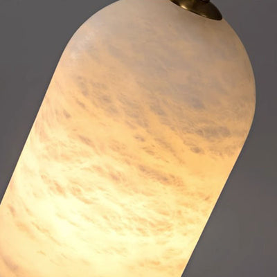 Contemporary Luxury Column Marble Brass 1-Light Pendant Light For Living Room