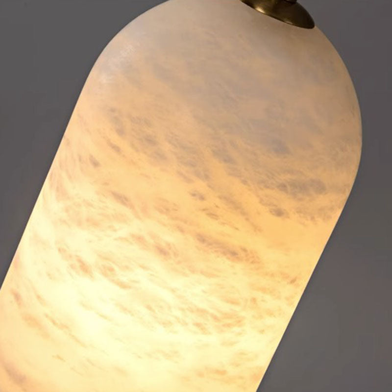 Contemporary Luxury Column Marble Brass 1-Light Pendant Light For Living Room