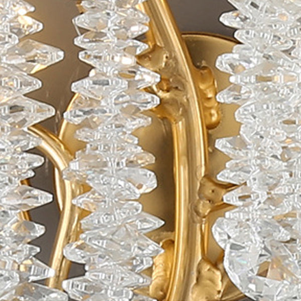 Applique murale contemporaine de luxe avec pampilles en cristal et branches d&