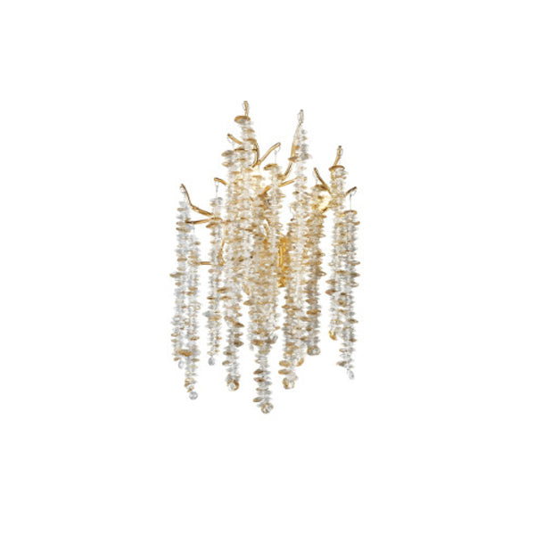 Applique murale contemporaine de luxe avec pampilles en cristal et branches d&