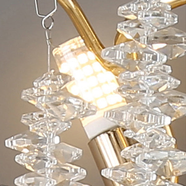 Contemporary Luxury Tree Branches Tassel Crystal Aluminum 3-Light Wall Sconce Lamp For Living Room