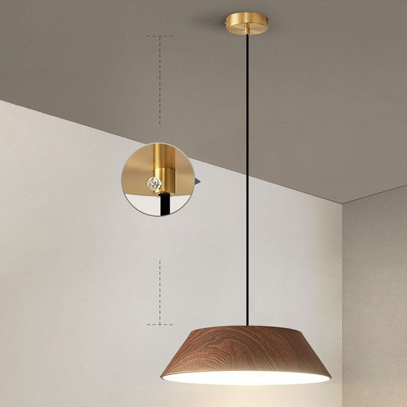 Lámpara colgante LED de hierro acrílico con forma de tambor chino tradicional para sala de estar 