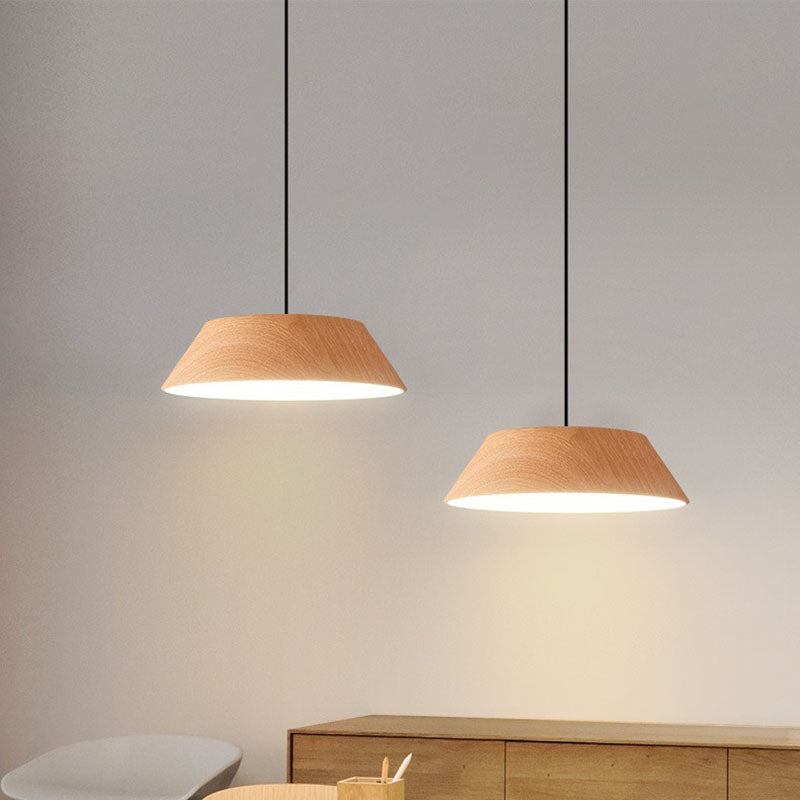 Lámpara colgante LED de hierro acrílico con forma de tambor chino tradicional para sala de estar 
