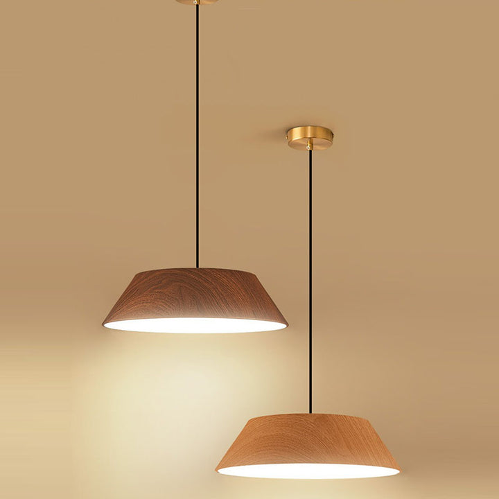 Lámpara colgante LED de hierro acrílico con forma de tambor chino tradicional para sala de estar 