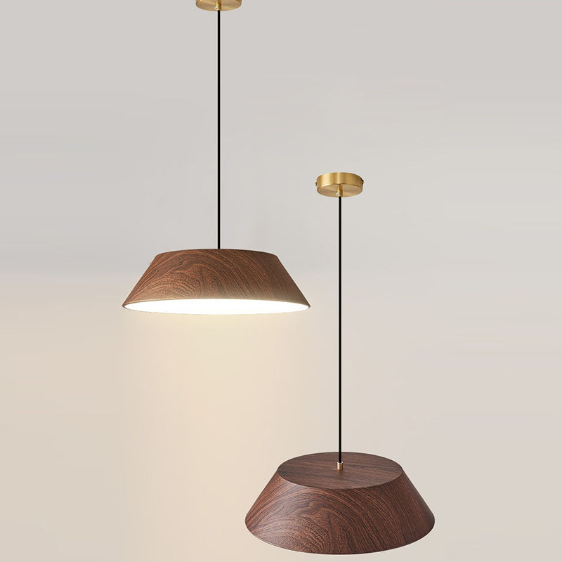 Lámpara colgante LED de hierro acrílico con forma de tambor chino tradicional para sala de estar 