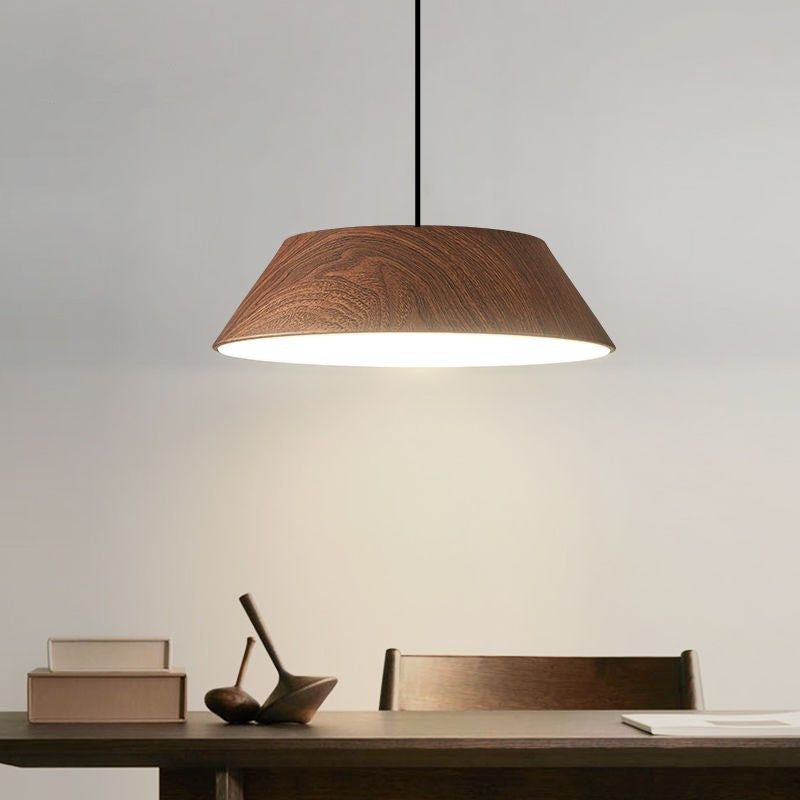 Lámpara colgante LED de hierro acrílico con forma de tambor chino tradicional para sala de estar 