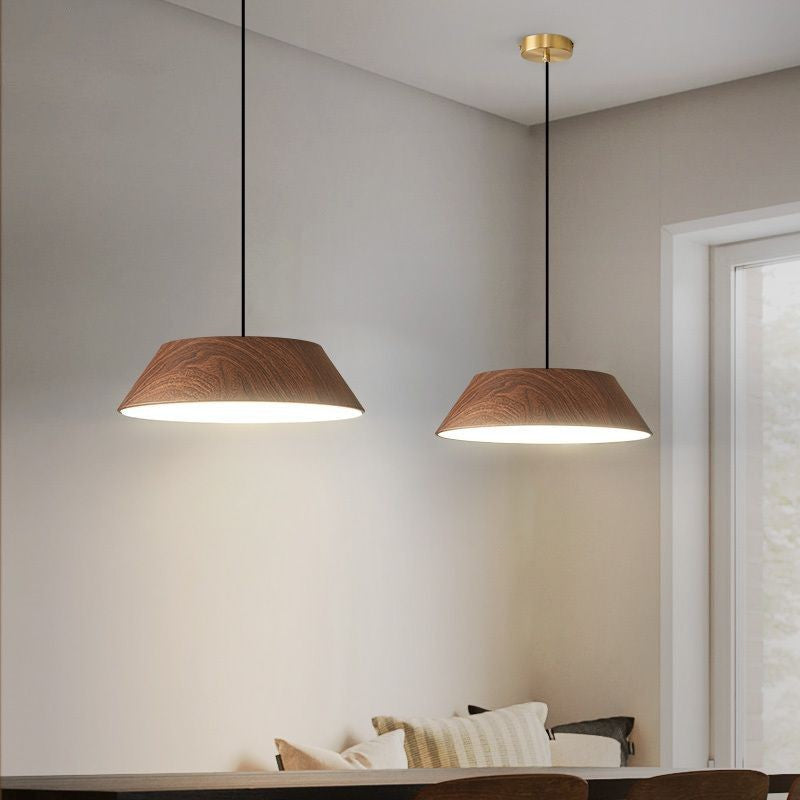 Lámpara colgante LED de hierro acrílico con forma de tambor chino tradicional para sala de estar 