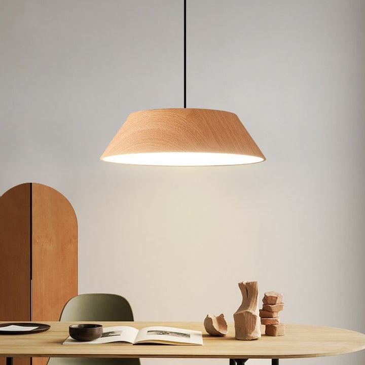 Lámpara colgante LED de hierro acrílico con forma de tambor chino tradicional para sala de estar 