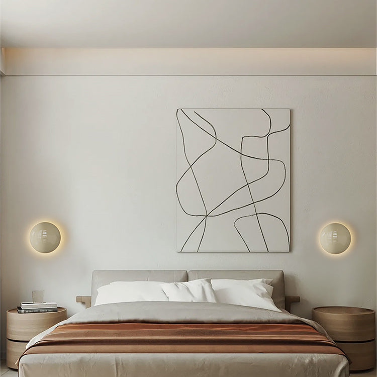 Modern Minimalist Iron Round Ambiance LED Wall Sconce Lamp For Living Room