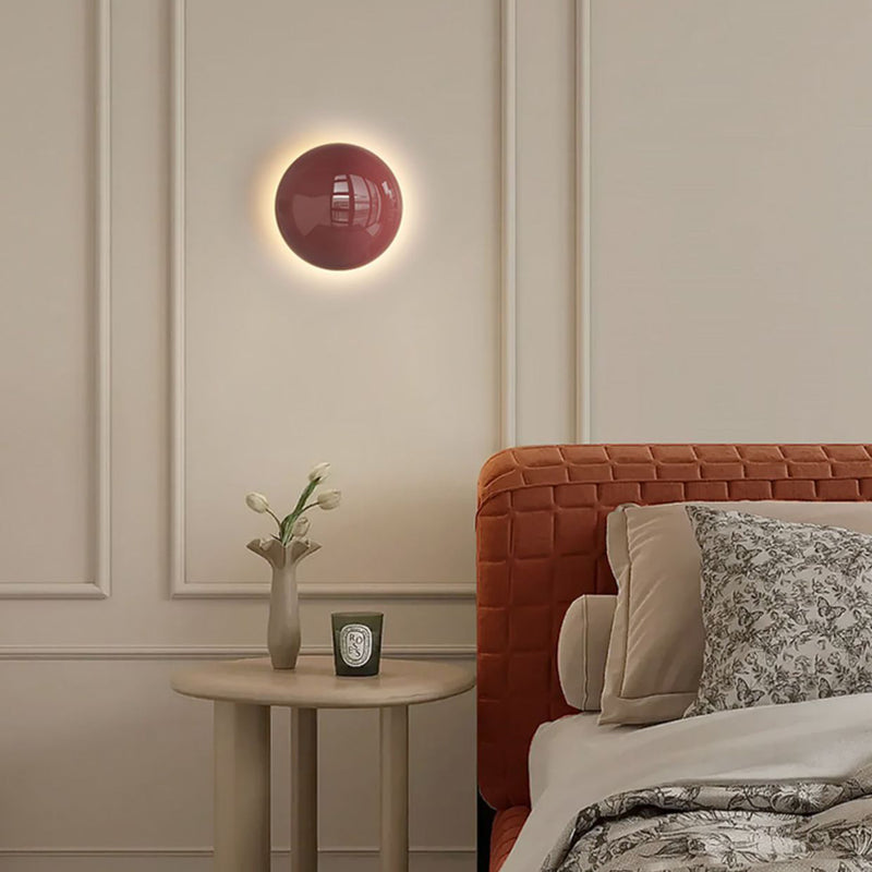 Modern Minimalist Iron Round Ambiance LED Wall Sconce Lamp For Living Room