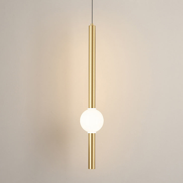 Modern Minimalist Round Ball Sword-Shape Iron Acrylic LED Pendant Light For Bedroom