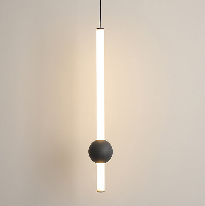 Modern Minimalist Round Ball Sword-Shape Iron Acrylic LED Pendant Light For Bedroom