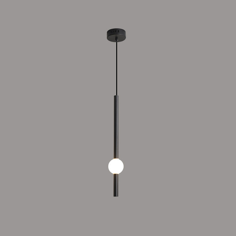 Modern Minimalist Round Ball Sword-Shape Iron Acrylic LED Pendant Light For Bedroom