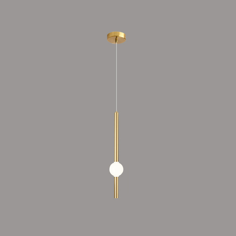 Modern Minimalist Round Ball Sword-Shape Iron Acrylic LED Pendant Light For Bedroom