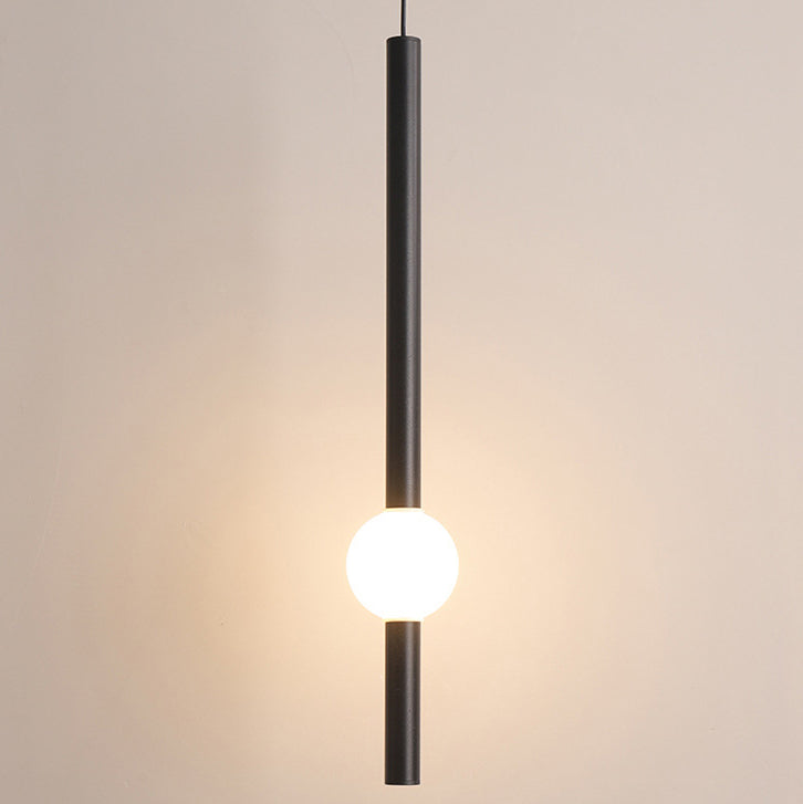 Modern Minimalist Round Ball Sword-Shape Iron Acrylic LED Pendant Light For Bedroom
