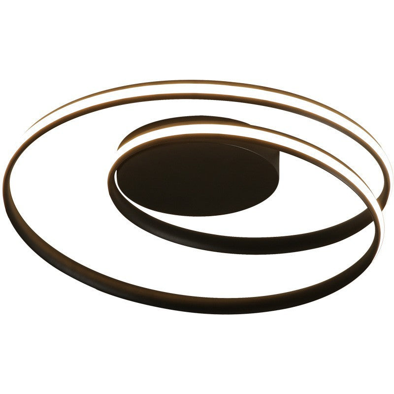 Contemporary Nordic Circles Strip Iron Silicone LED Flush Mount Ceiling Light For Bedroom