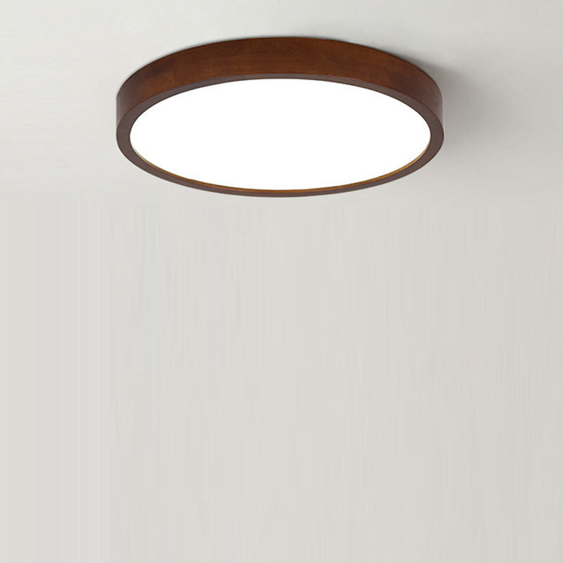 Moderne minimalistische runde Acryl-Eisen-Holz-LED-Deckenleuchte für das Schlafzimmer 